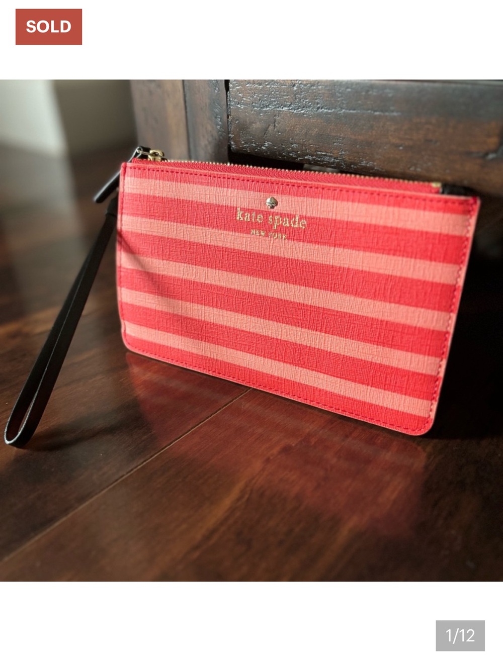 Kate Spade New York Fairmount Square Slim Wristlet Pink Striped